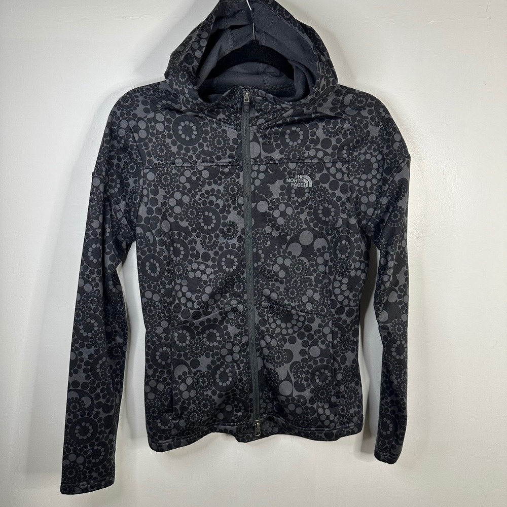 The‎ North Face TKA Stretch Full Zip Hoodie Womens Small Black Pattern